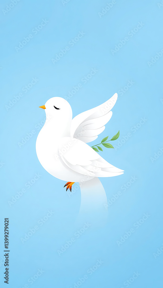 Fototapeta premium Peaceful Dove Bird Illustration: Symbol of Hope, Freedom, and Tranquility in Modern Vector Art