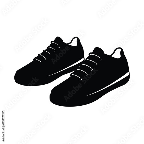  woman's shoes black silhouette isolated on vector art illustration