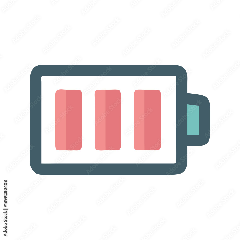 Battery Symbol with Full Charge Bars Icon Design Battery Symbol with Full Charge Bars Icon Design