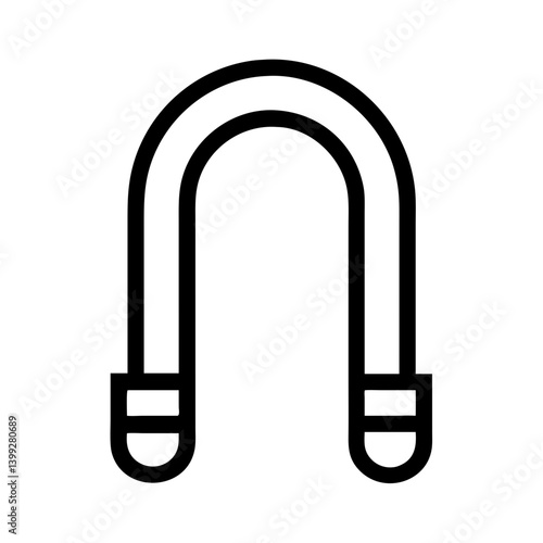 Horseshoe Magnet with Polarity Symbol Icon Design