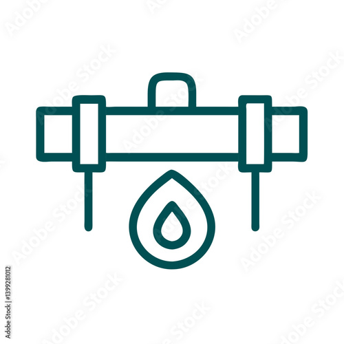Cuadro en lienzo Oil Pipeline with Droplet Symbol Icon Design