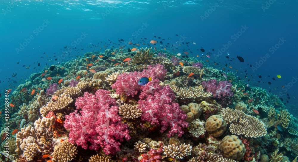 Fototapeta premium Vibrant Coral Reef Ecosystem Underwater Scene