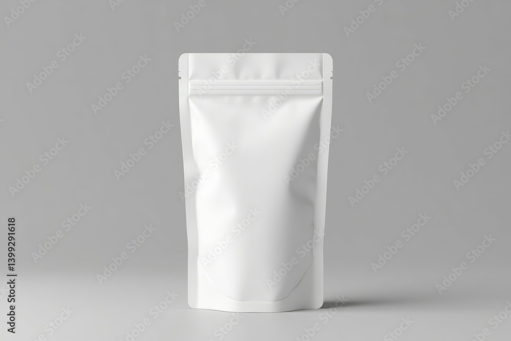 Blank white stand up pouch food packaging mockup. Blank white stand up pouch food packaging mockup.