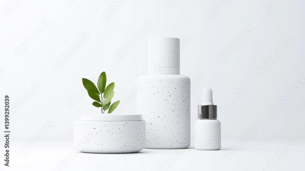 White Cosmetic Jars Bottle Minimalist design High-resolution studio lighting Front centered view Speckled texture Product display White background Clean aesthetic Perfect for skincare ads White Cosmetic Jars Bottle Minimalist design High-resolution studio lighting Front centered view Speckled texture Product display White background Clean aesthetic Perfect for skincare ads