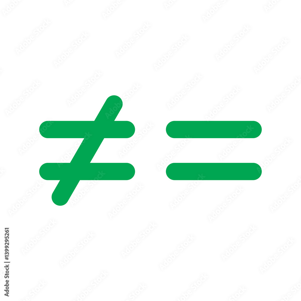Fototapeta premium unequal and equal sign