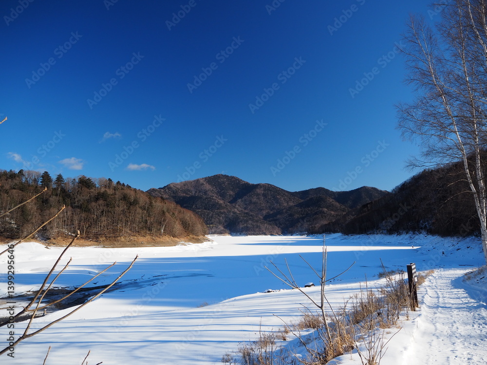 custom made wallpaper toronto digital凍結している糠平湖