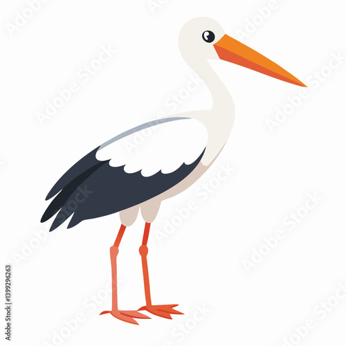 Stork isolated on white background