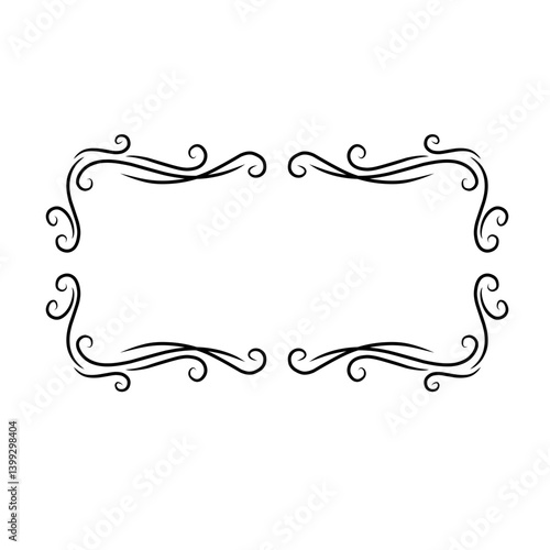 Elegant decorative frame design with intricate swirls, suitable for invitations or announcements