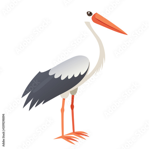 Stork isolated on white background