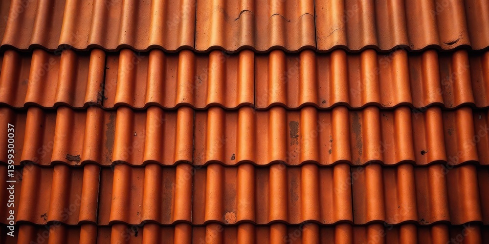 Rustic Terracotta Roof Tiles A Detailed Texture Image of Interlocking S-Shaped Shingles in Warm, Earthy Tones Rustic Terracotta Roof Tiles A Detailed Texture Image of Interlocking S-Shaped Shingles in Warm, Earthy Tones