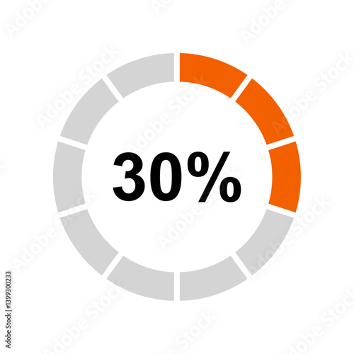 Loading circle and progress circle 30 percent
