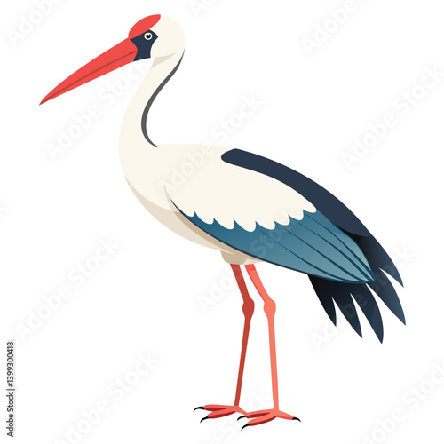 Stork isolated on white background