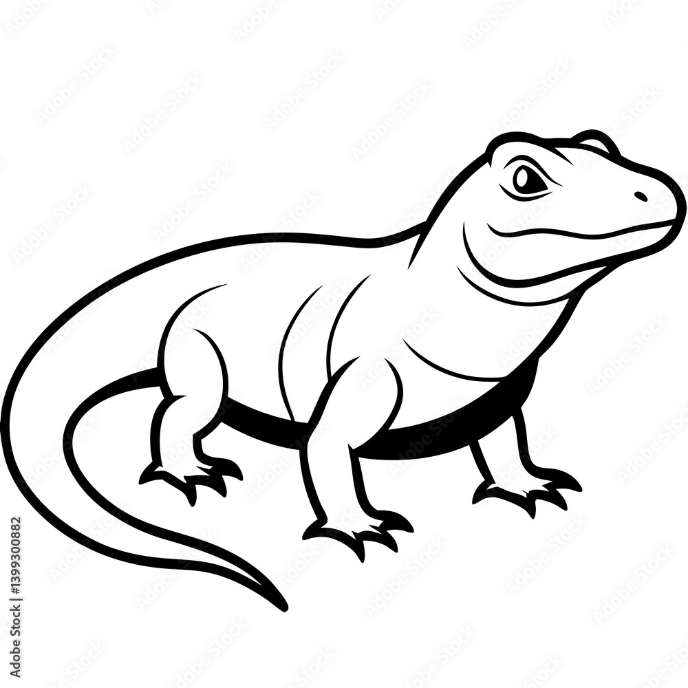 Obraz premium chameleon cartoon isolated on white