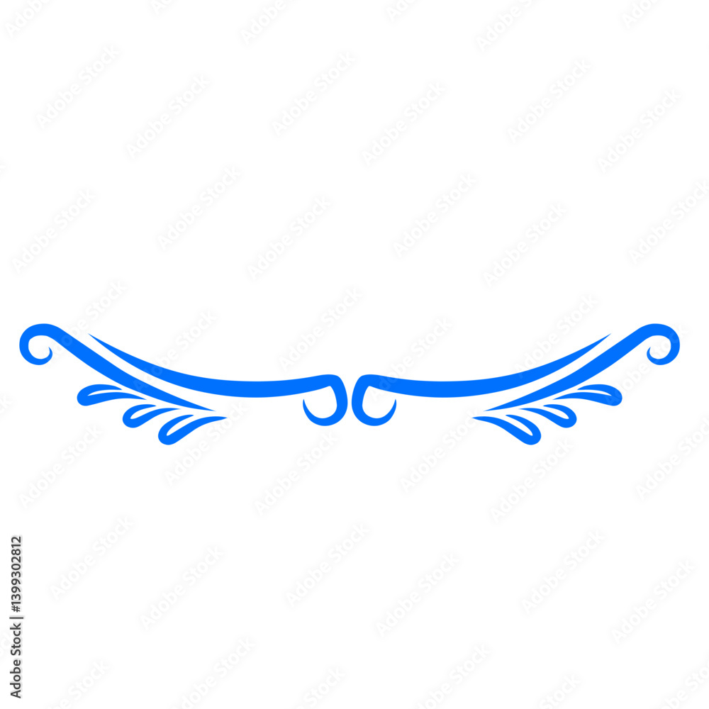 Decorative blue design element featuring elegant curves and flourishes suitable for backgrounds Decorative blue design element featuring elegant curves and flourishes suitable for backgrounds