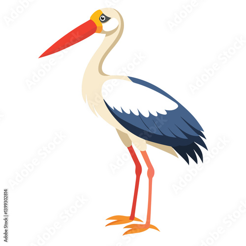 Stork isolated on white background
