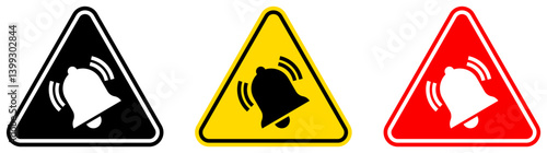 set attention Alarm Bell Warning sign Symbols design template vector illustration