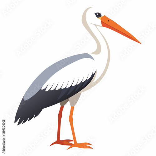 Stork isolated on white background
