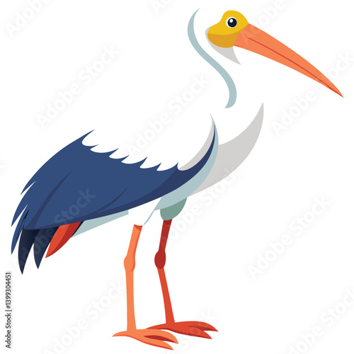 Stork isolated on white background
