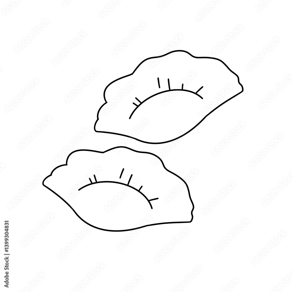 Two dumplings are shown in a white background Two dumplings are shown in a white background