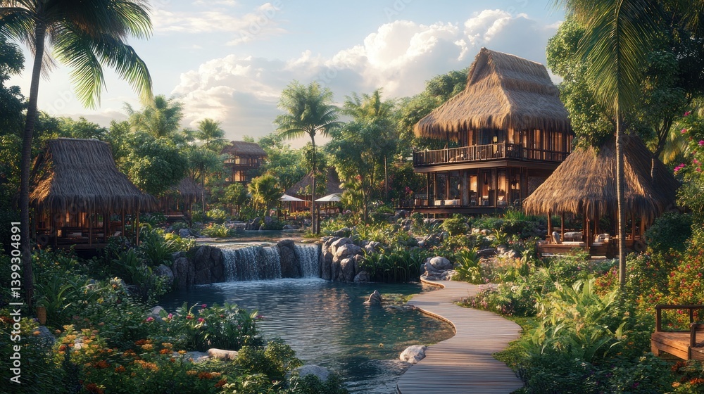Tropical Paradise Resort: Luxurious Getaway in Lush Greenery Tropical Paradise Resort: Luxurious Getaway in Lush Greenery