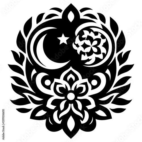 Textured floral mandala presenting refined abstract artistry and ornamental sophistication