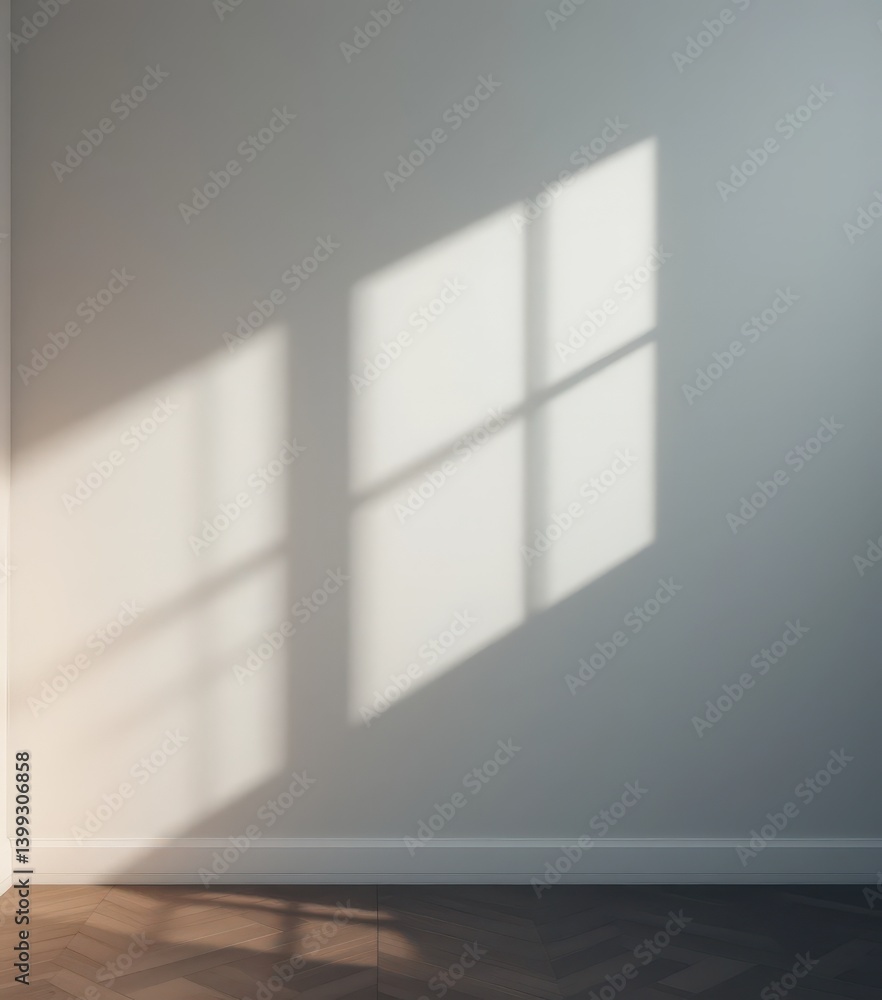 Fototapeta premium A pristine white door stands ajar, allowing soft, warm light to spill through the crack, illuminating the surrounding area with a gentle glow, creating an inviting atmosphere.