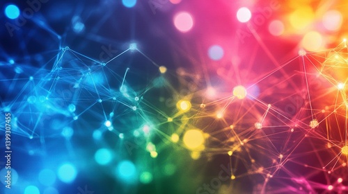 Wallpaper Mural A vibrant network of interconnected points and lines, displaying a colorful, dynamic system. Torontodigital.ca