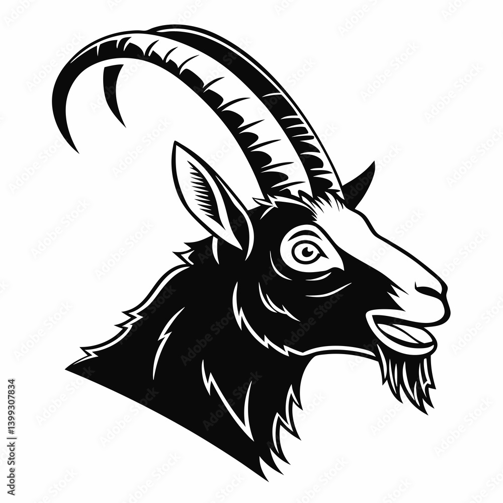 Mountain goat vector illustration Mountain goat vector illustration