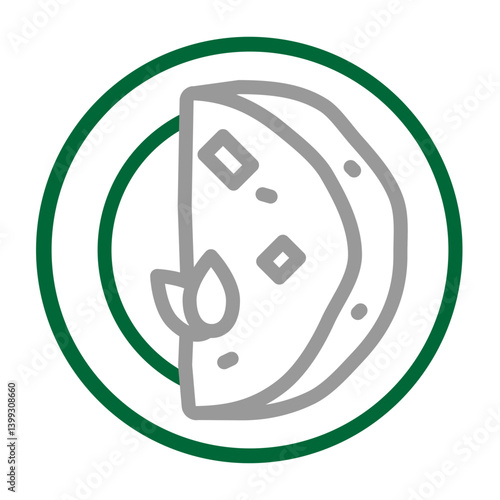 Omelet Vector Line Dark Green Grey Icon Design