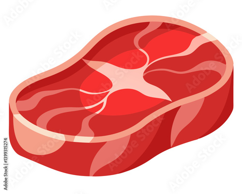 a raw steak or cut of meat no background vector file.