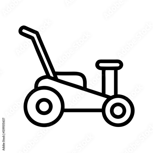 Lawn Mower with Rear Wheels Icon Design
