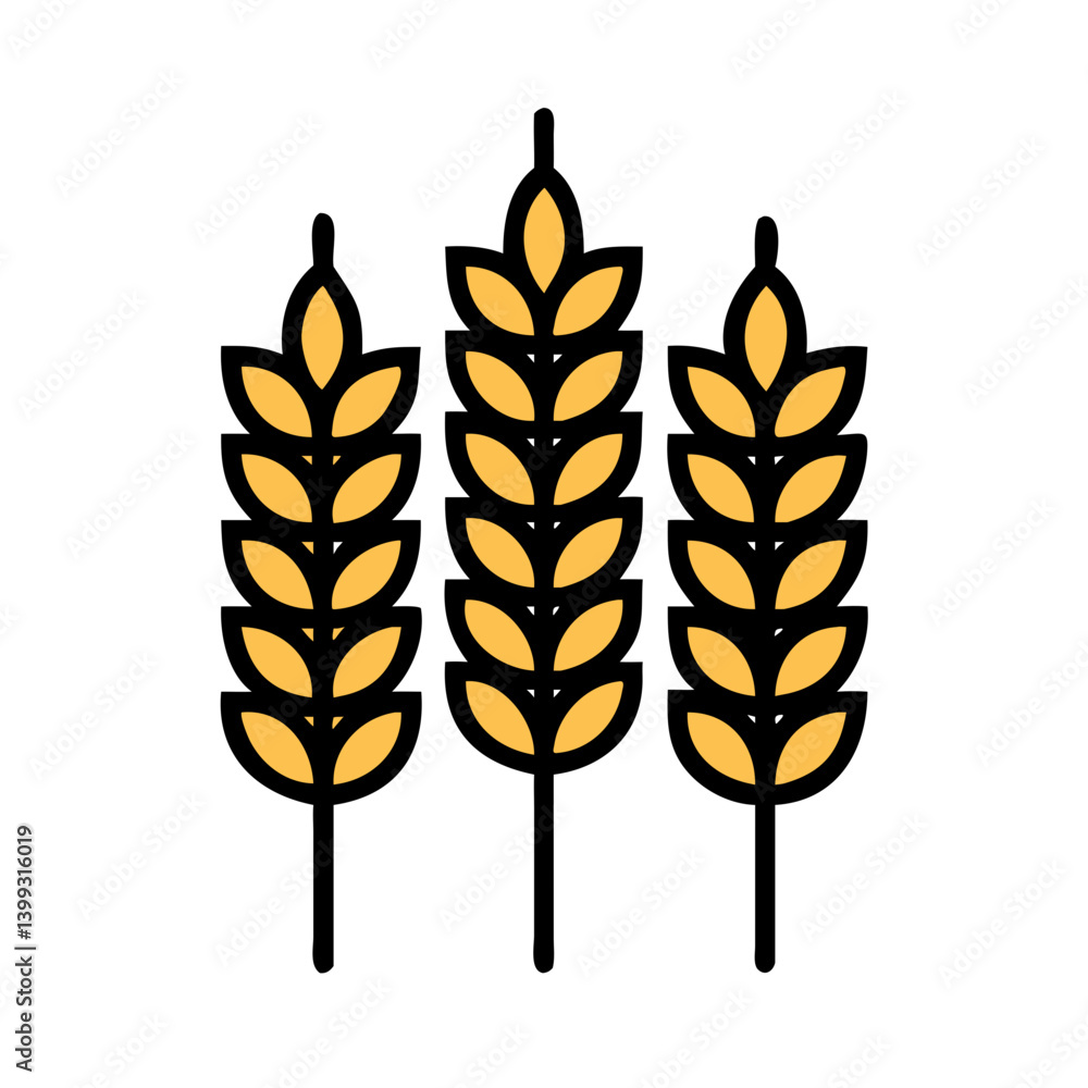Wheat Stalks with Grain Heads Icon Design Wheat Stalks with Grain Heads Icon Design