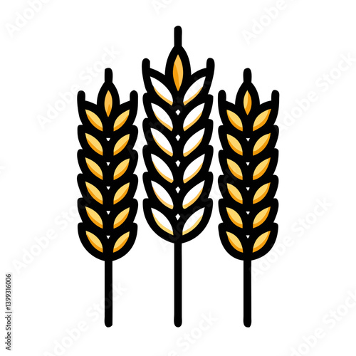 Wheat Stalks with Grain Heads Icon Design