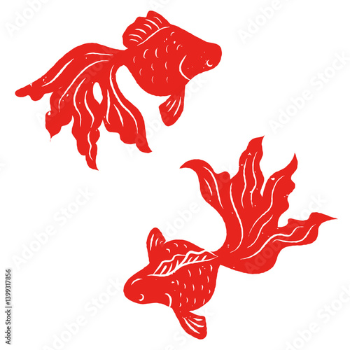 シンプルな金魚のシルエット