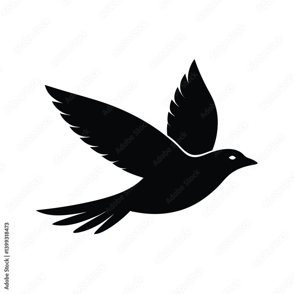 Obraz premium Bird Flying Minimalist Vector Art