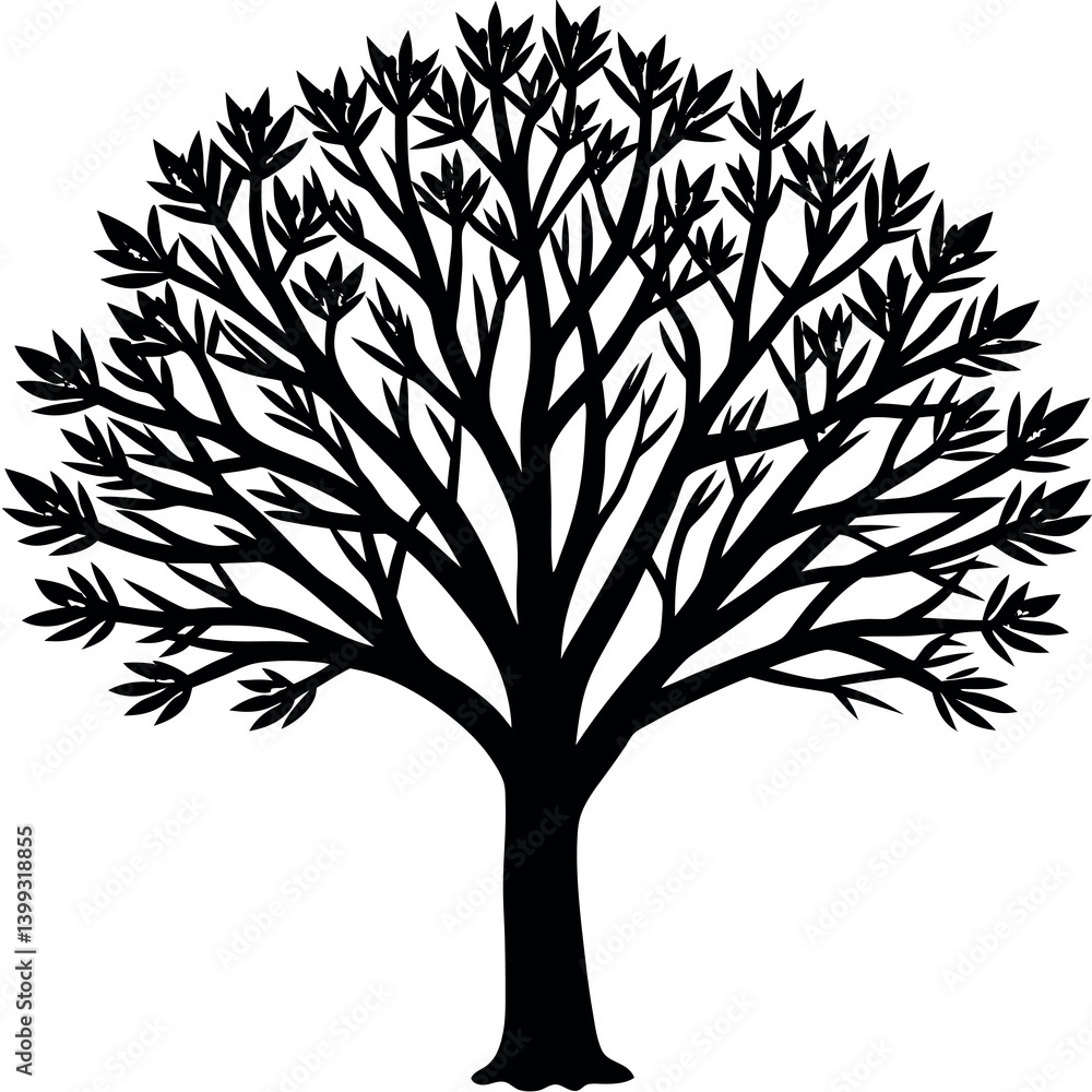 Obraz premium A palo-verde-tree-silhouette-vector-illustration