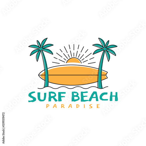 logo simple surfing vector icon symbol modern illustration design