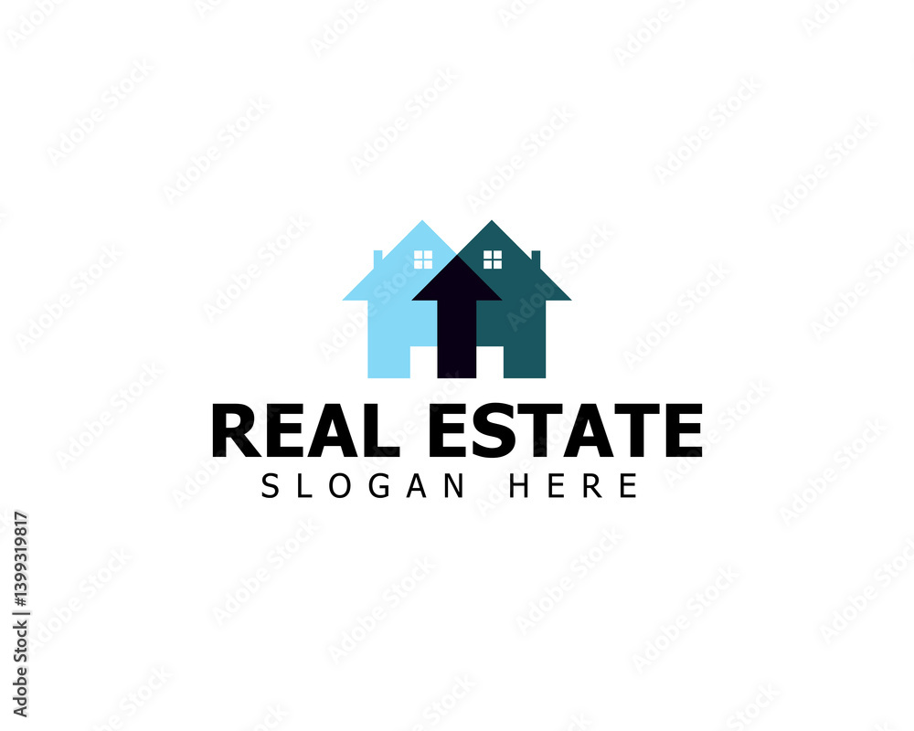 Real Estate Logo With Arrow For Growth Business and Modern Real Estate Logo With Arrow For Growth Business and Modern