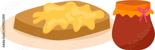 Buttered Toast and Preserves Jar Still Life