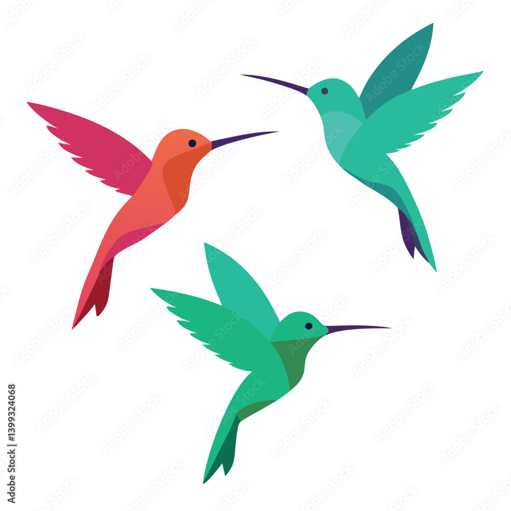 Fototapeta premium Hummingbird-hover tiny suspended-hummingbirds 