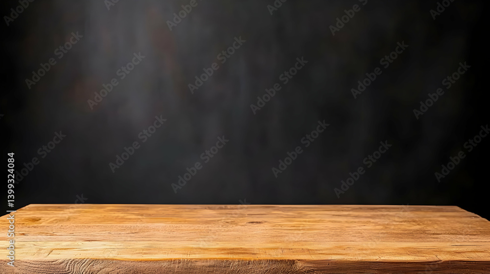 Empty Wooden Table Top With Dark Background Empty Wooden Table Top With Dark Background