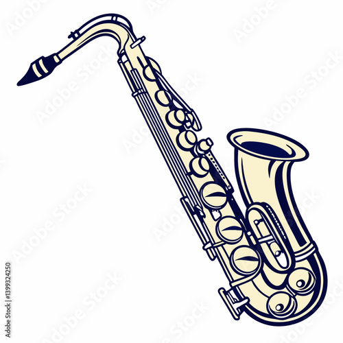 saxophone on white