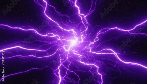 Powerful, radiating purple energy bursts