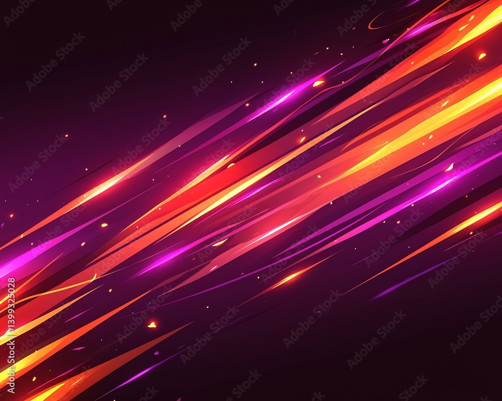Obraz premium Abstract Neon Light Trails