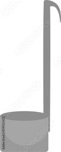Long-Handled Gray Metal Dipper Illustration