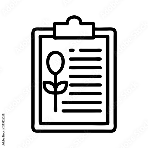 Clipboard with Agricultural Document Icon Design