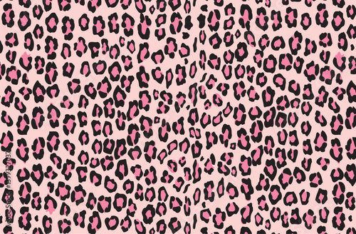 Leopard Print Pattern, Shine Pink and Black