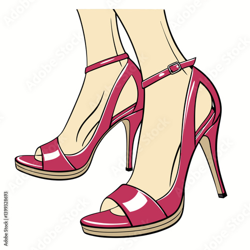 Stilettos shoes a detailed realistic colorful vector.