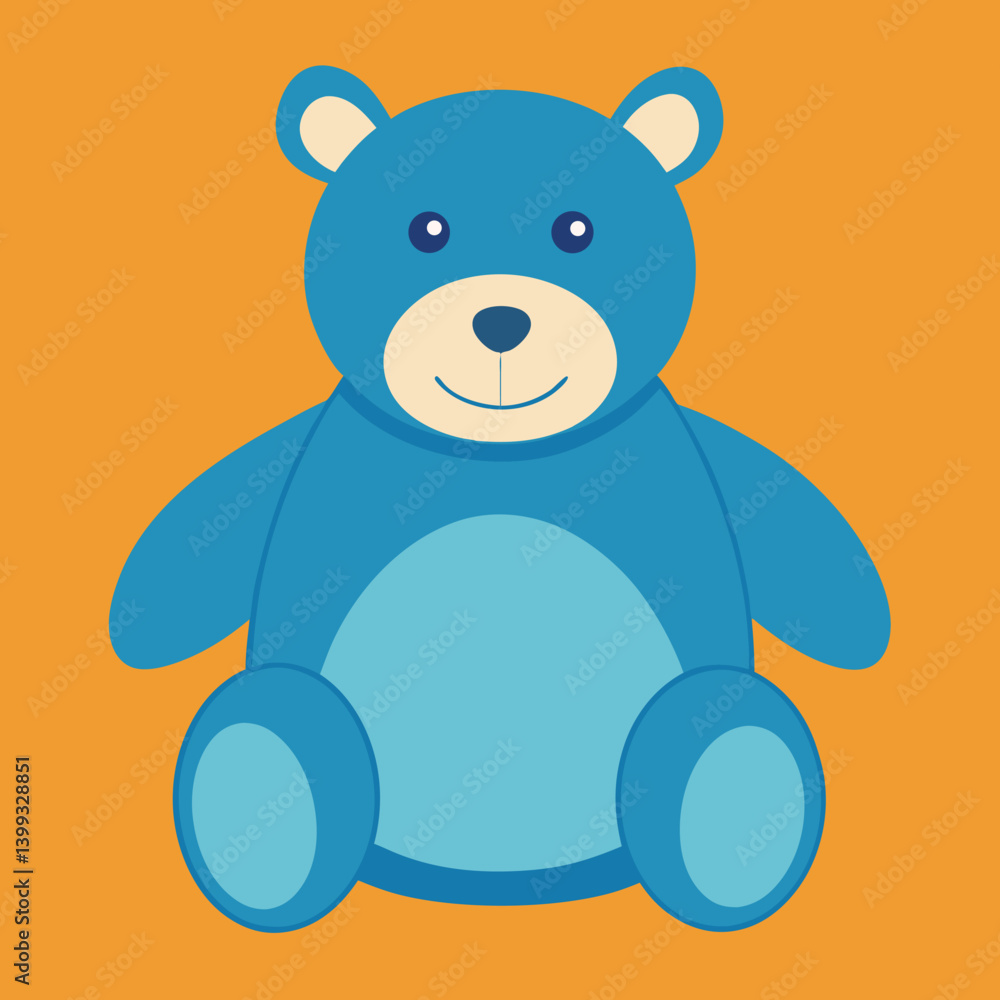 Obraz premium Stuffed animal illustration whit solid colour outline.