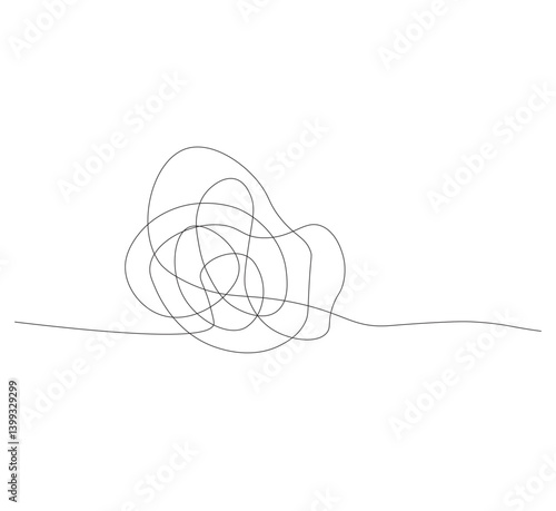 Slika na platnu Emotional level, mental exhaustion, or emotional fatigue line art vector icon fo